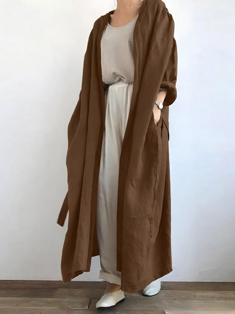 Leisure Long Sleeve Loose Long Trench Coats