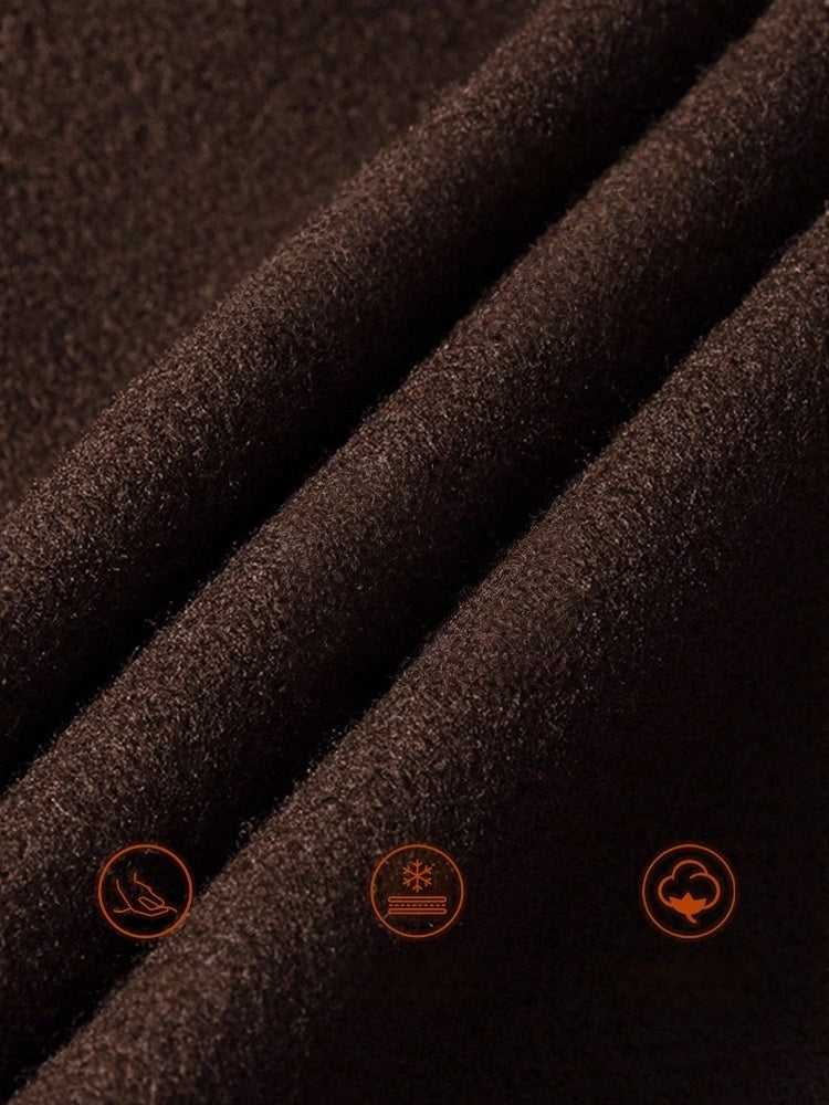 Black Brown Mid-length Lapel Coats