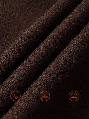 Black Brown Mid-length Lapel Coats