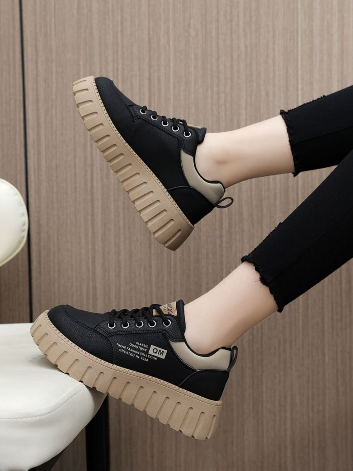 Colorblock Thick-Sole Women's Casual Sneakers