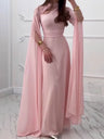 Flying Sleeves Hollow Out Back Strap Maxi Dresses
