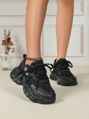 Color-blocked Platform Women's Casual Sneakers