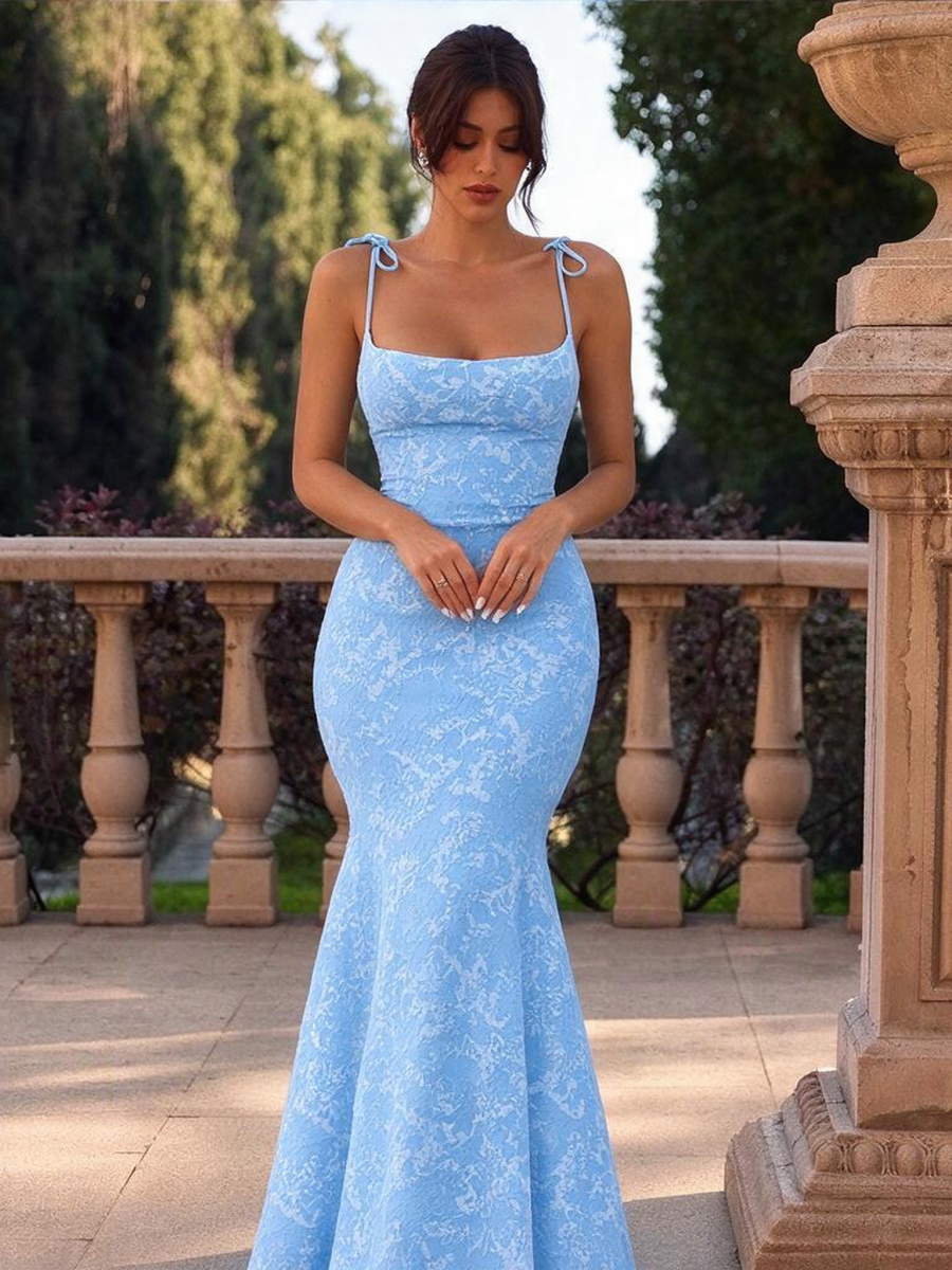 Unique Backless, Fitted Waist, Bodycon Fishtail Maxi Dress