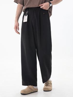 Gathering Old Money Style Nine Points Dress Pants Pants
