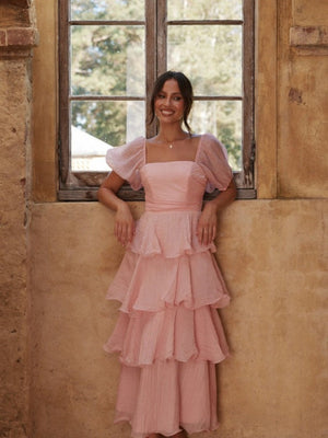 Liber Summer Women's Backless Mesh Maxi Dresses