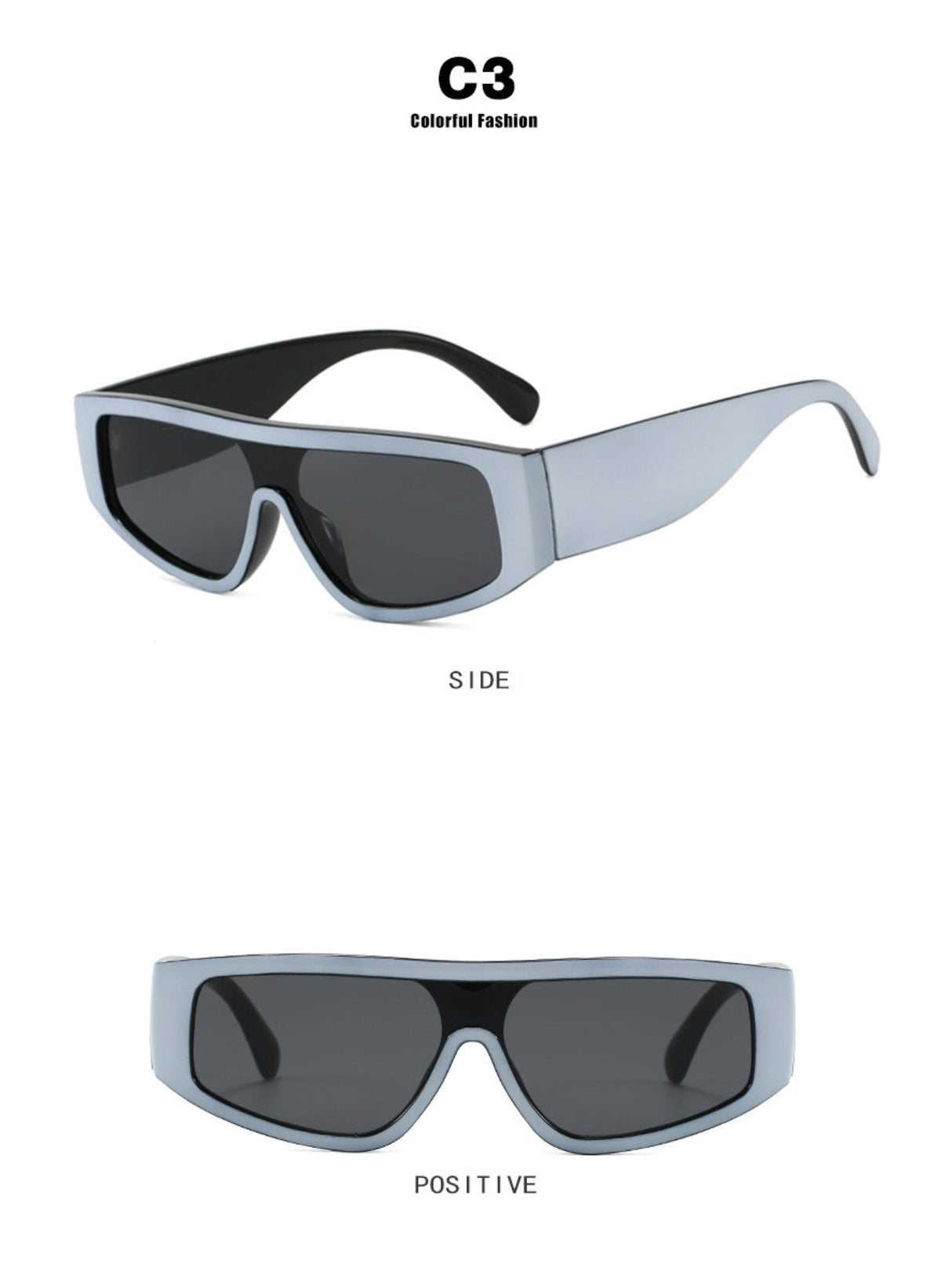 Lunettes de soleil élégantes à blocs de couleur