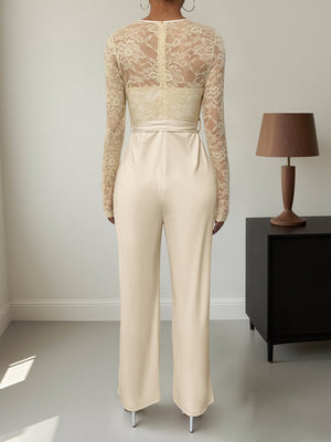 Combinaisons et bodys à jambes larges en patchwork de dentelle et perspective