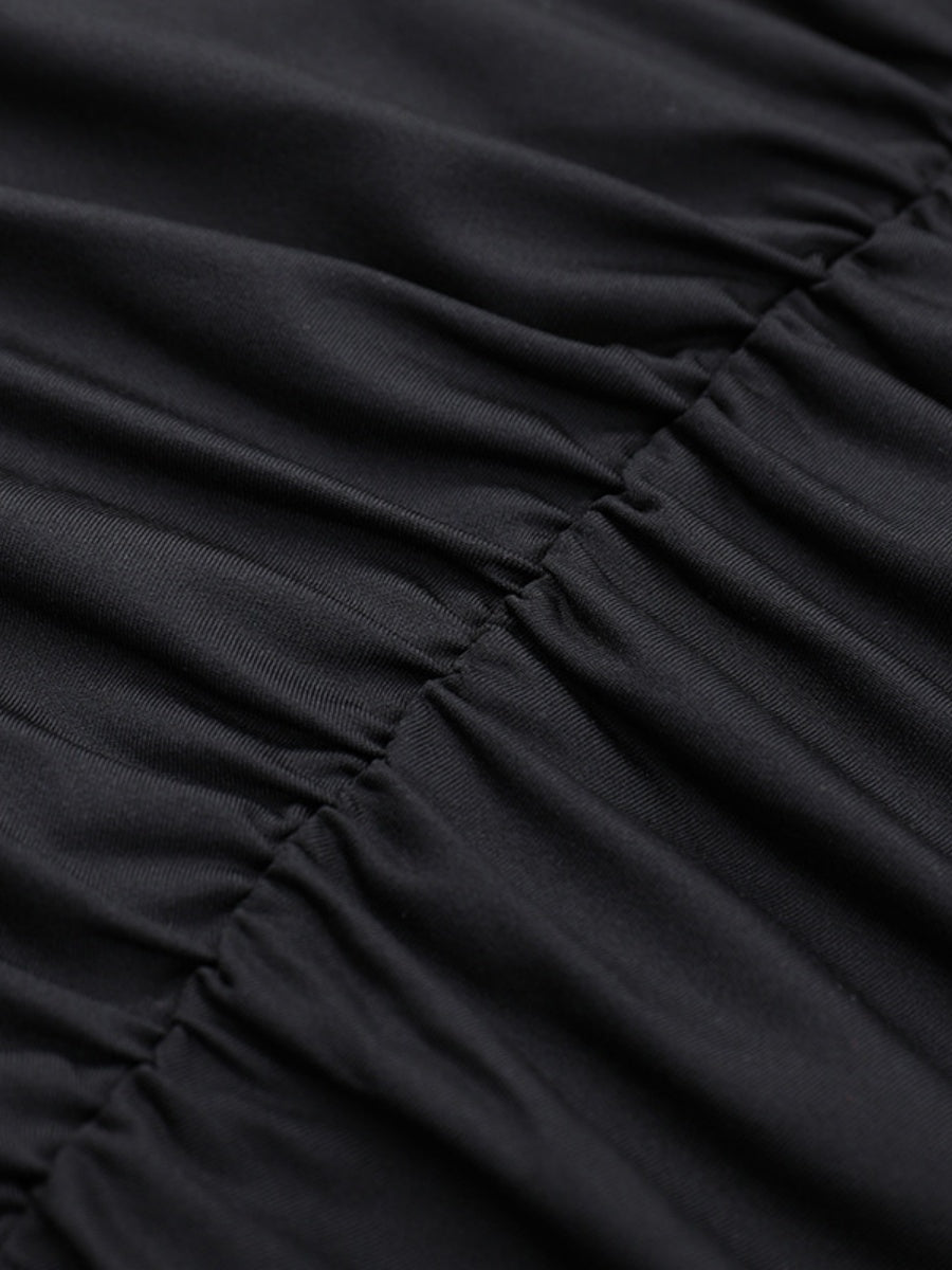 【EXPÉDITION NORMALE】Robes courtes et mini dos nu à col drapé et empiècements en maille scintillante