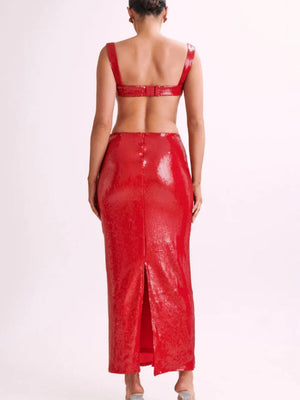 Liber Women's Bright surface Solid Color Party Maxi Dresses