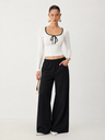 Sweet Tie-up Bow Patchwork T-shirt Pants Sports Leisure Set 2-piece Sets