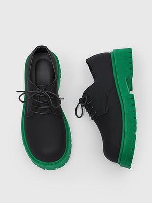 Chaussures Derby à semelle verte et color-block