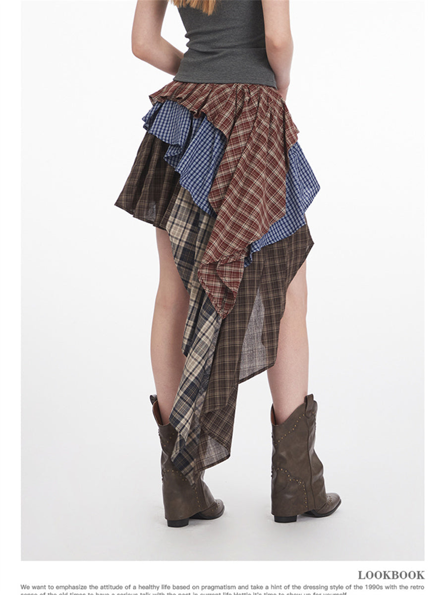 Liber Summer Women's Plaid Skirts