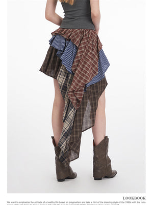 Liber Summer Women's Plaid Skirts