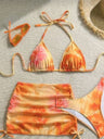 Printed Drawstring Halter Set 3-piece Sets Bikinis