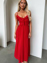 Ruffle Solid Color Camisoles Bandage Maxi Dresses