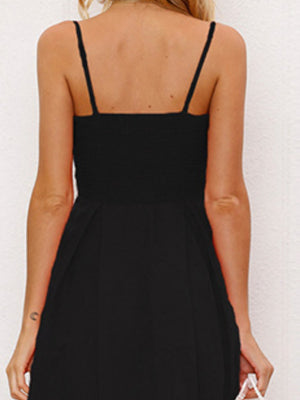 Bow Cutout Strap Buttons Backless Maxi Dresses