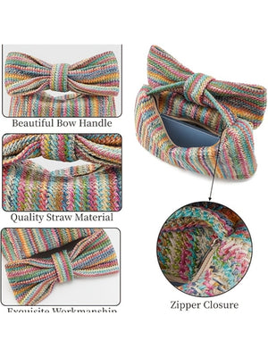 Vacation Straw Bow Clutch