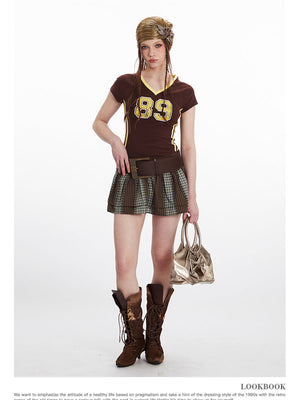 Liber Summer Women's Contrasting colors Letters/Numbers/Words T-shirts