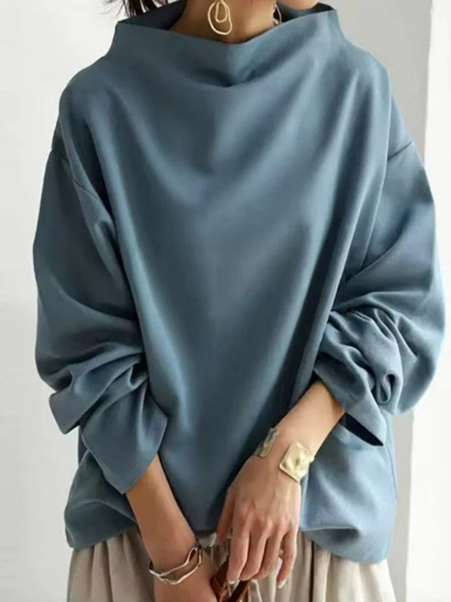 Hood Turtleneck Batwing Sleeves Loose Sweatshirts