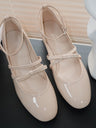 BIUCILI "Southern France Holiday" Original Design Elegant Bow Mary Jane Wedding Shoes Chunky Heel Women's Flats