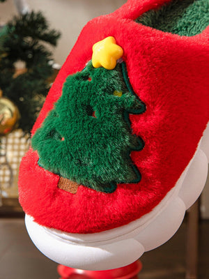 Christmas Tree Colorblock Platform Slippers