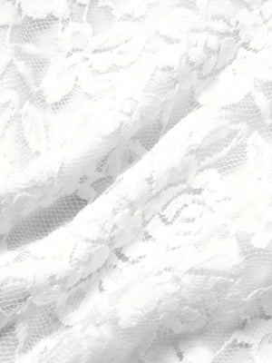 Lace Long Sleeve Perspective Slim Fit Bodysuit