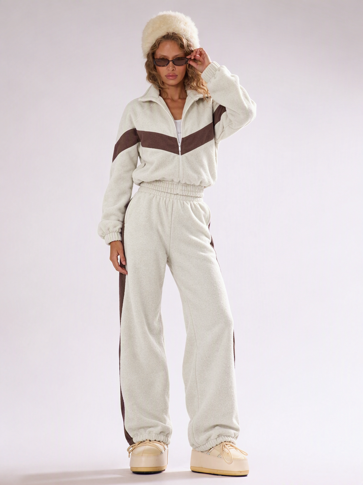 Fashionable Casual Sportswear Set, Zip-up Cardigan And Trousers, Two-piece Set