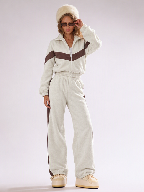 Fashionable Casual Sportswear Set, Zip-up Cardigan And Trousers, Two-piece Set