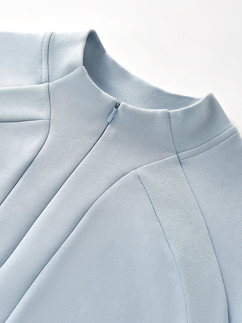 Lycra Pearl Stretch Half Zipper Comfort Keep Warm Sweatshirts&Hoodies