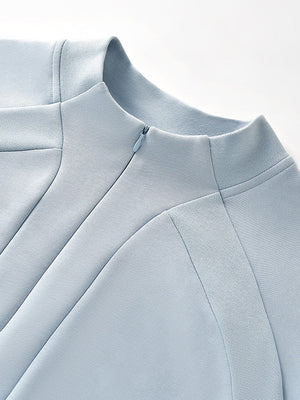 Lycra Pearl Stretch Half Zipper Comfort Keep Warm Sweatshirts&Hoodies