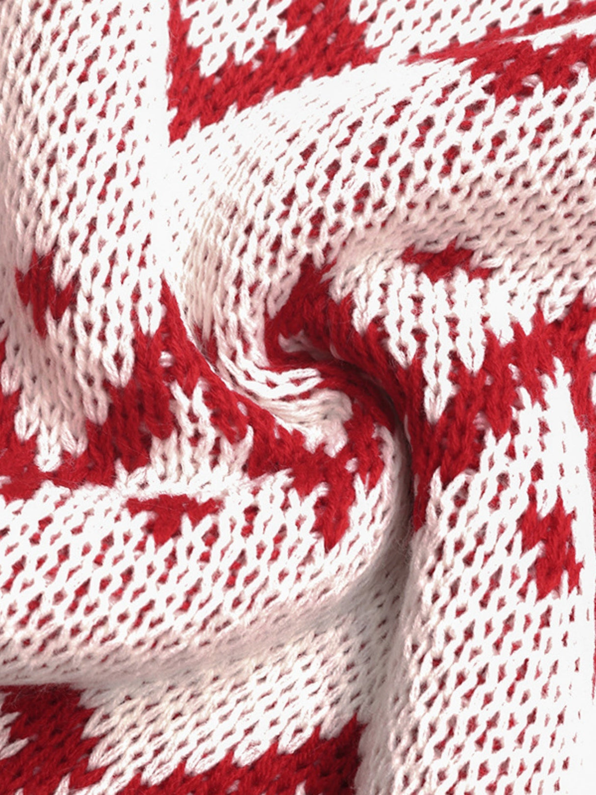 Christmas Red And White Knitted Long-sleeved Round Neck Bottoming Shirt Top Sweater