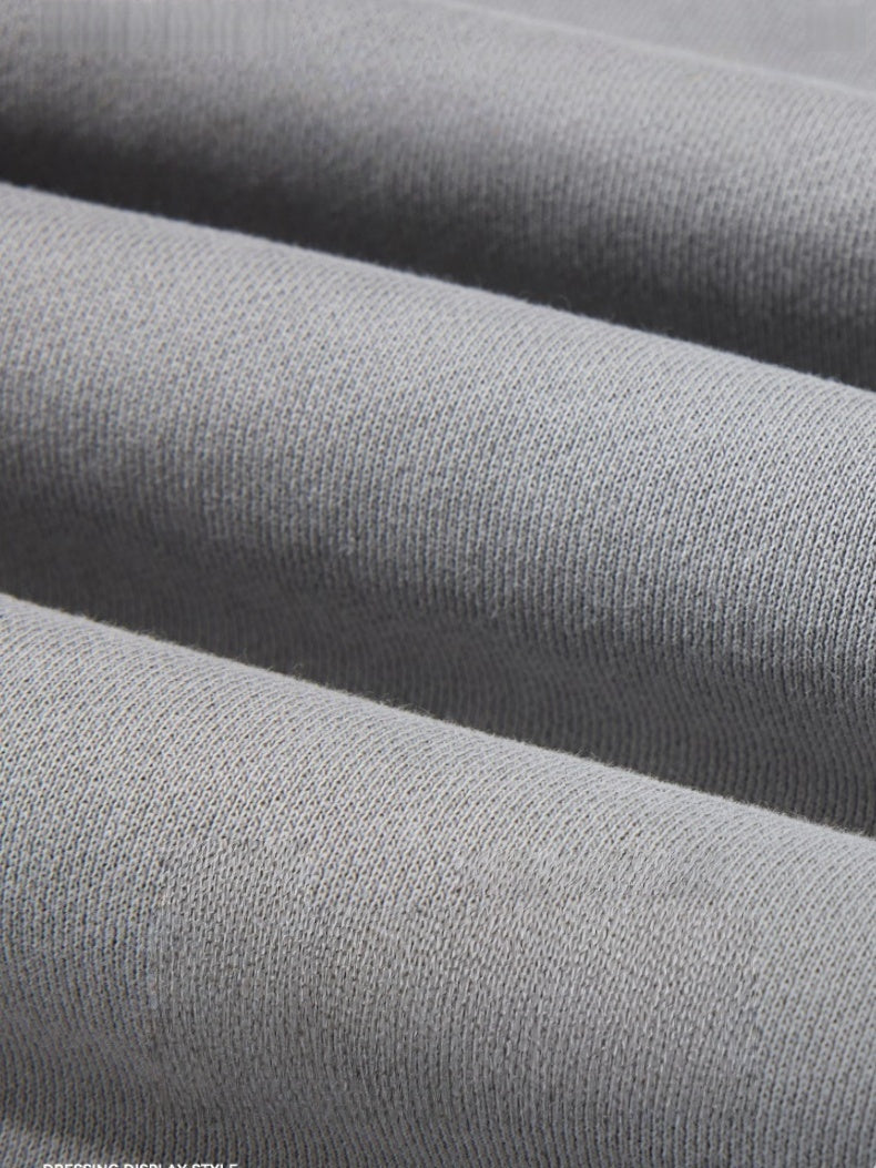 Hooded Loose Washing Water Old Solid Color Leisure Sweatshirts&Hoodies Set