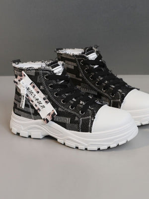 Denim High-top Casual Sneakers