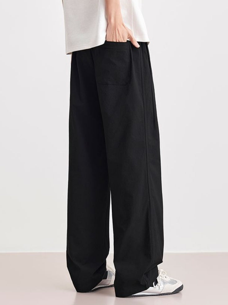 Loose-fit Straight-fit Cooling Sensation Wide-leg Pants