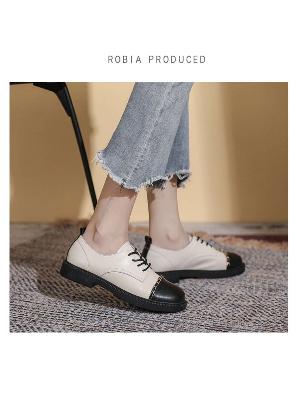 Liber Spring and autumn color-blocked women's flat shoes