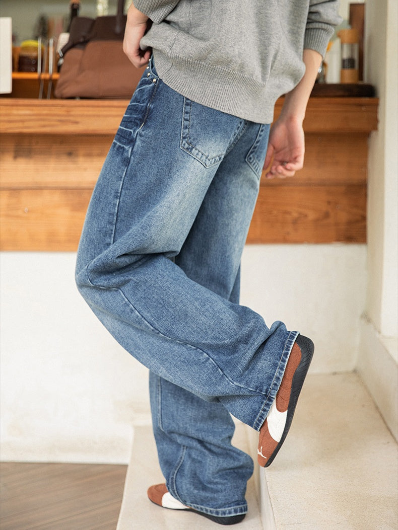 Liber Autumn Men's Pocket decoration Jeans