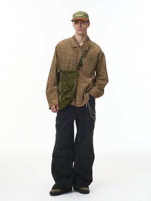 Washing Water Cut Multiple Pockets Old Tooling Casual Trousers