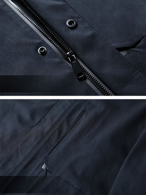 Stand Collar Hooded Business Leisure Medium And Long Trench Coats