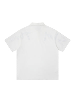 Letter Embroidery Ins Loose-fit POLO Shirt