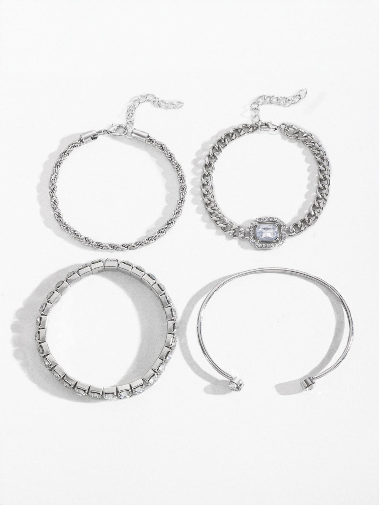 Diamond-encrusted Bracelet Set