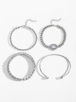 Diamond-encrusted Bracelet Set