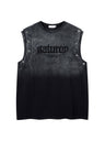 Letter Embroidery Loose-fit Personality Tank Tops