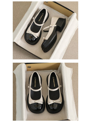 Liber Spring and Autumn Platform Bowknot Women's Mary Jane Shoes
