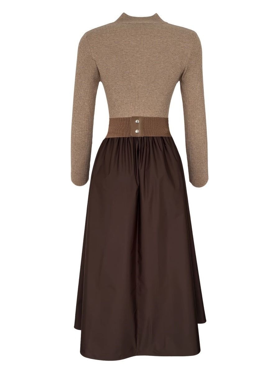 V-neck Big Swing Long Sleeve Parties Maxi Dresses