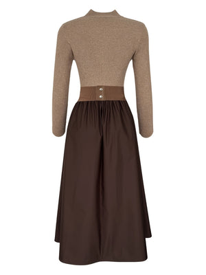 V-neck Big Swing Long Sleeve Parties Maxi Dresses