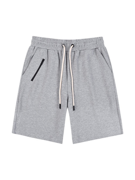 Fake Zipper Sports Drawstring Five Points Shorts
