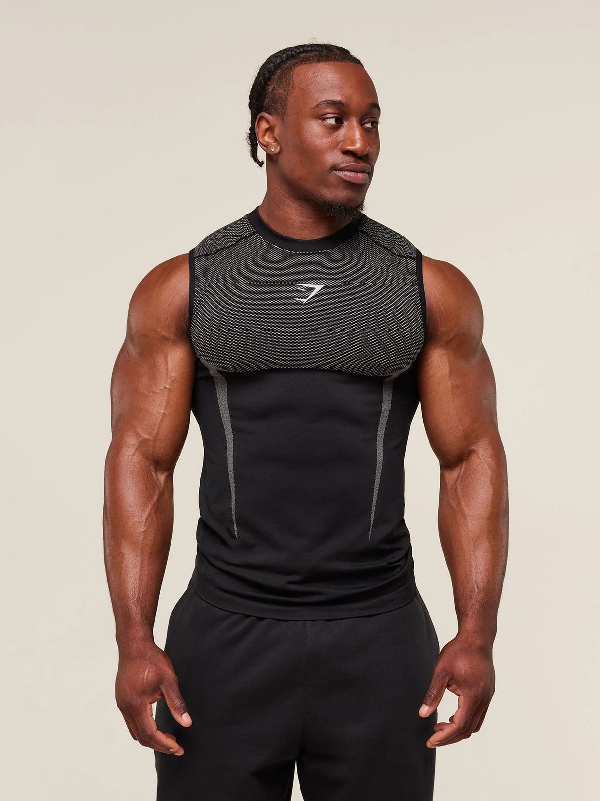 GYMSHARK Fitness Stretch Breathable Tight Tank Tops