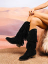 Retro High-top Tassel Women's Boots