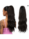 Pull-cord Hair Tie Water Ripple High-temperature Silk Ponytail Wig