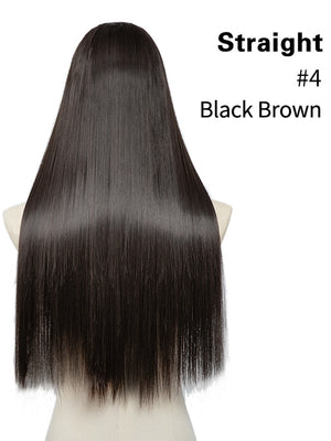 U-shaped Half-head Wig With Seamless Hair Extensions, One-piece Long Straight Wig